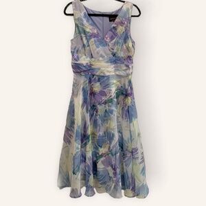 Pastel Floral A Line Dress Womens Size 12 Romantic Fairy Whimsy Bridal Shower